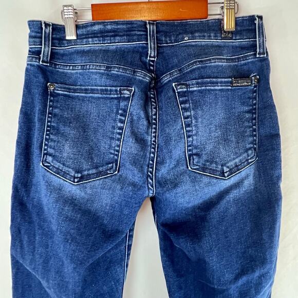 7 For All Mankind The Ankle Skinny Raw Hem Mid-Rise Women's Jeans Size 27 - Picture 4 of 9
